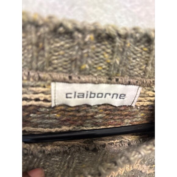 Claiborne Vintage Wool Blend Sweater L Geometric Pattern USA Made - Picture 7 of 9